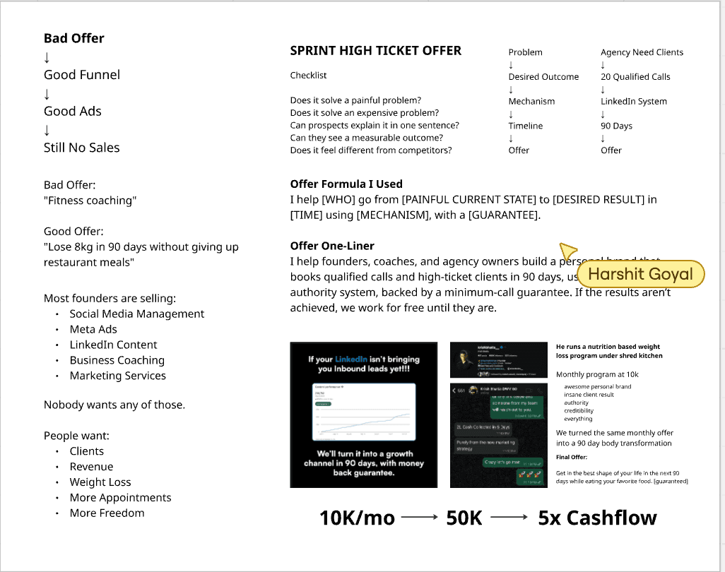 Step 1: Cold direct offer framework